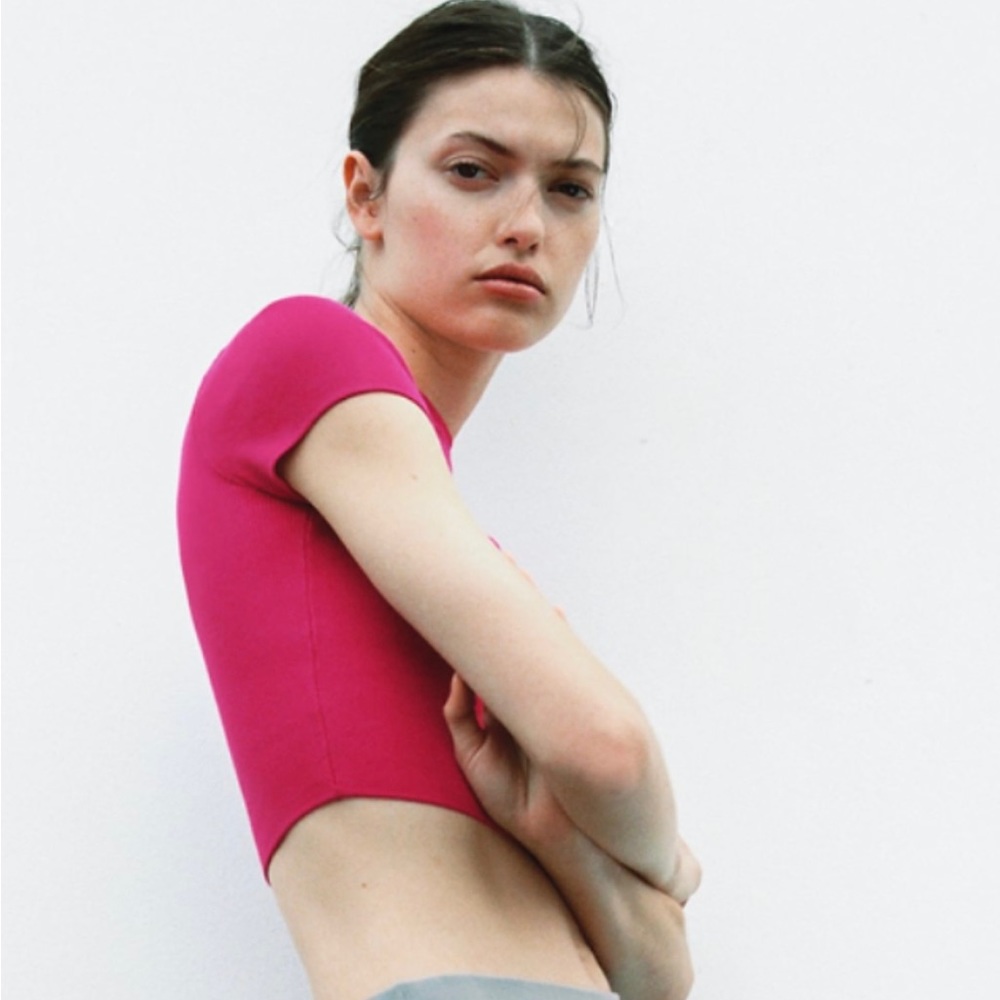 Zara Basic Cropped Knit Top NWT